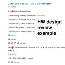 Ukázka výstupu HW design review