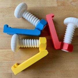 3D-printed nut and bolts phone stands