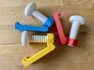3D-printed nut and bolts phone stands