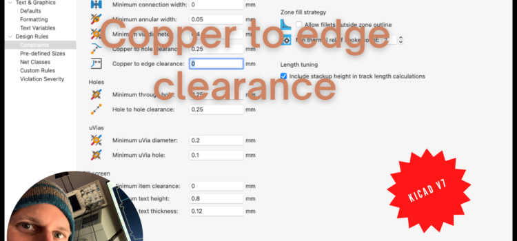 Copper to edge clearance KiCAD v7